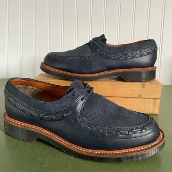 Dr. Martens x Agyness Deyn AGGY BLUCHER in Navy Leather - Picture 5 of 13